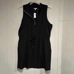 Maurice’s Black Sleeveless 1/4  Zip Midi Dress